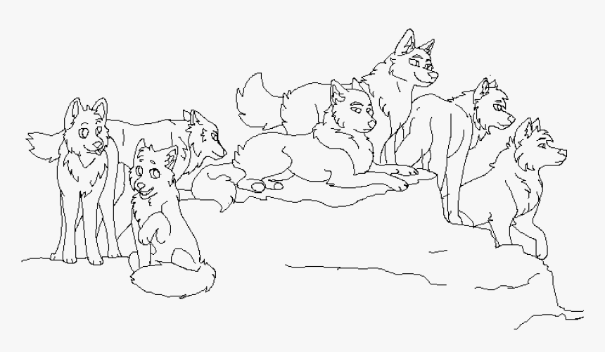Wolf Pack Drawing Base, HD Png Download, Free Download