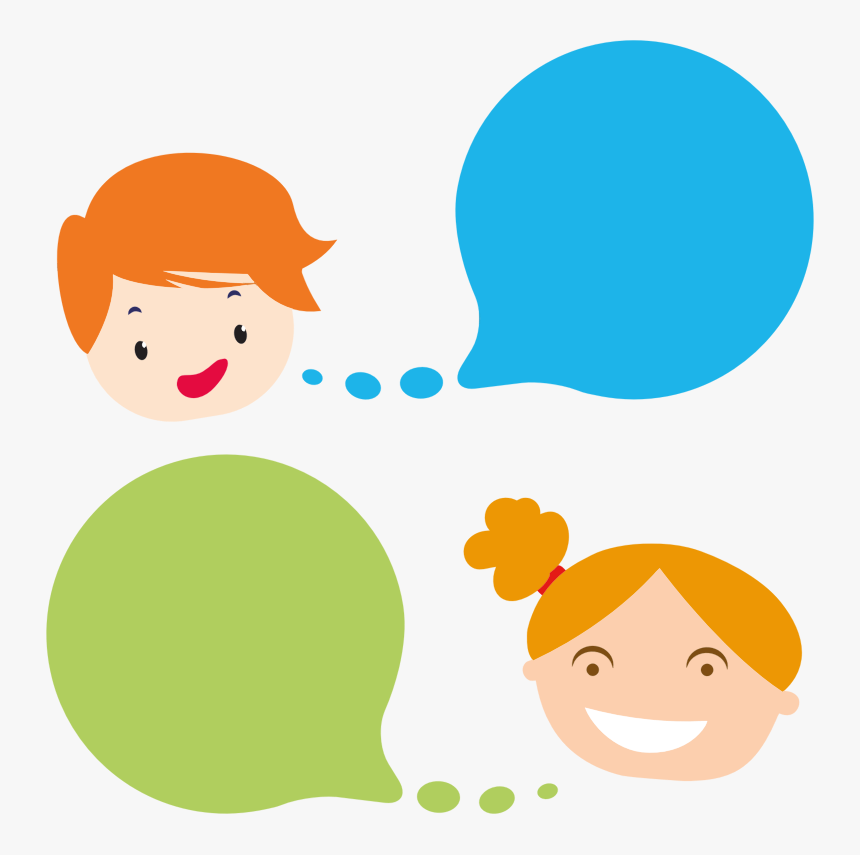 Boy And Girl With Speech Bubbles - Person With Speech Bubble Png, Transparent Png, Free Download