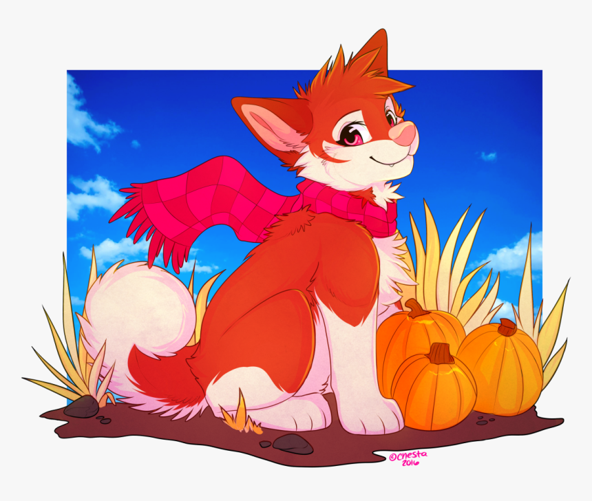 Pumpkin Patch Pup [art By Chesta] - Cartoon, HD Png Download, Free Download