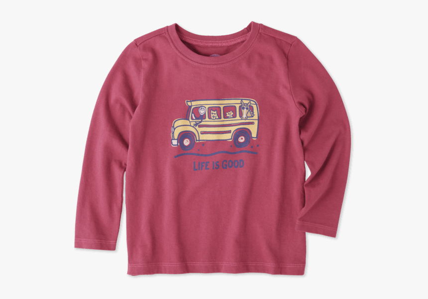 Toddlers School Bus Friends Long Sleeve Crusher Tee - Sweatshirt, HD Png Download, Free Download