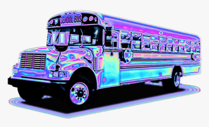 Bus Aesthetic Tumblr Holographic Holographicwaves Freetoedit - Aesthetic Bus Png, Transparent Png, Free Download