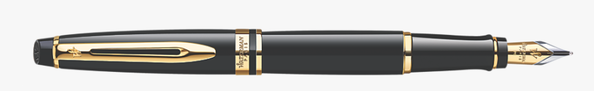 Waterman Expert Black With Gold Trim Fountain Pen"
 - Waterman Expert Rollerball Black, HD Png Download, Free Download