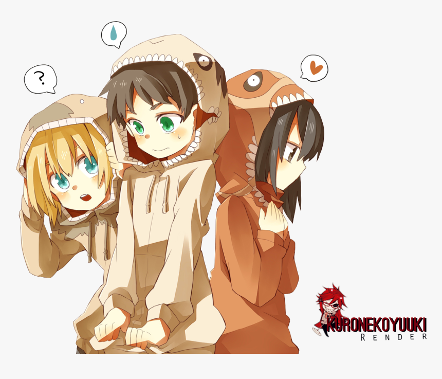 Eren, Mikasa And Armin, HD Png Download, Free Download