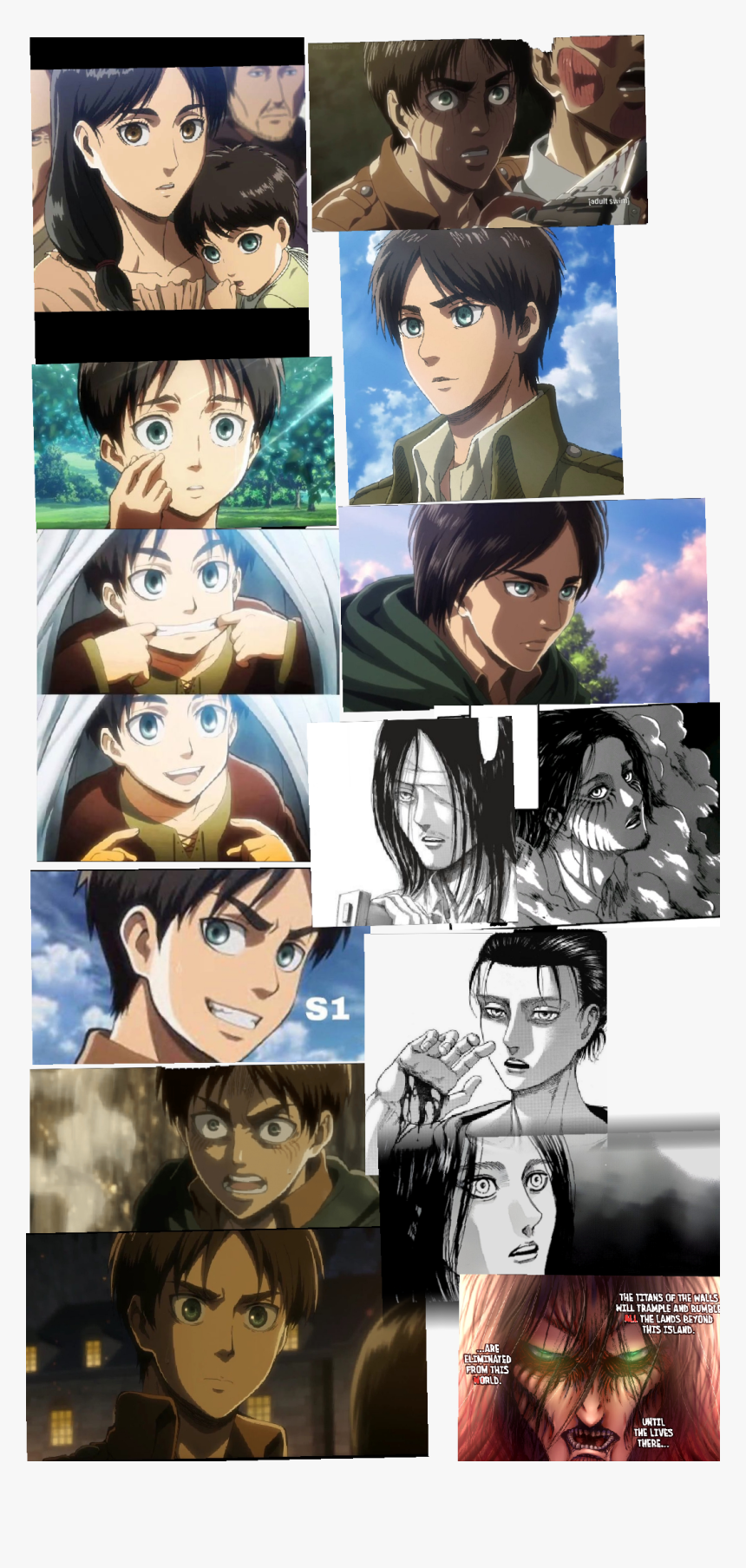 Attack On Titan Eren Evolution, HD Png Download, Free Download