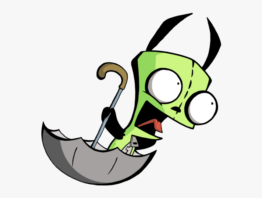 Scared Gir On Umbrella-plu253 - Invader Zim Gir Vector, HD Png Download, Free Download