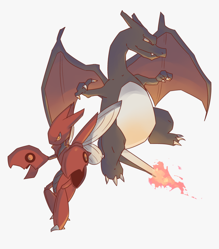 Shiny Lizardon - Charizard And Scizor, HD Png Download, Free Download