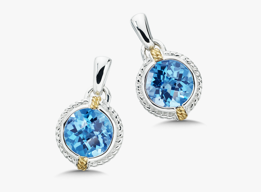Blue Topaz Earrings In 18k Gold & Sterling Silver - Jewellery, HD Png Download, Free Download