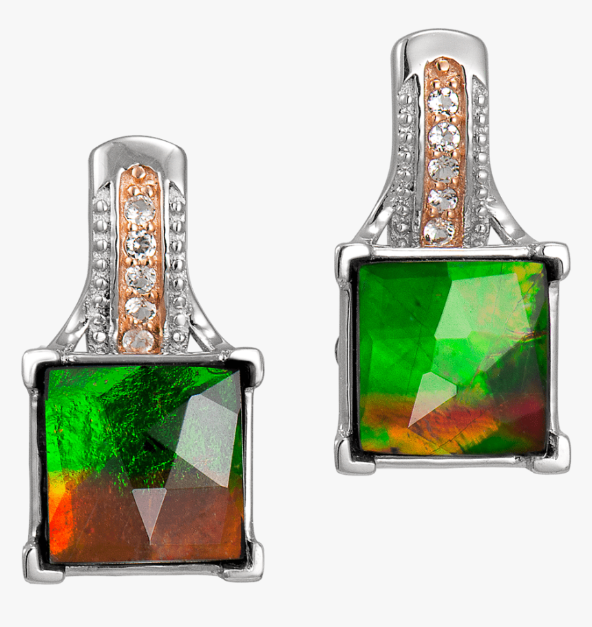 Raye Accent Sterling Silver Topaz Faceted Square Earrings - Earrings, HD Png Download, Free Download