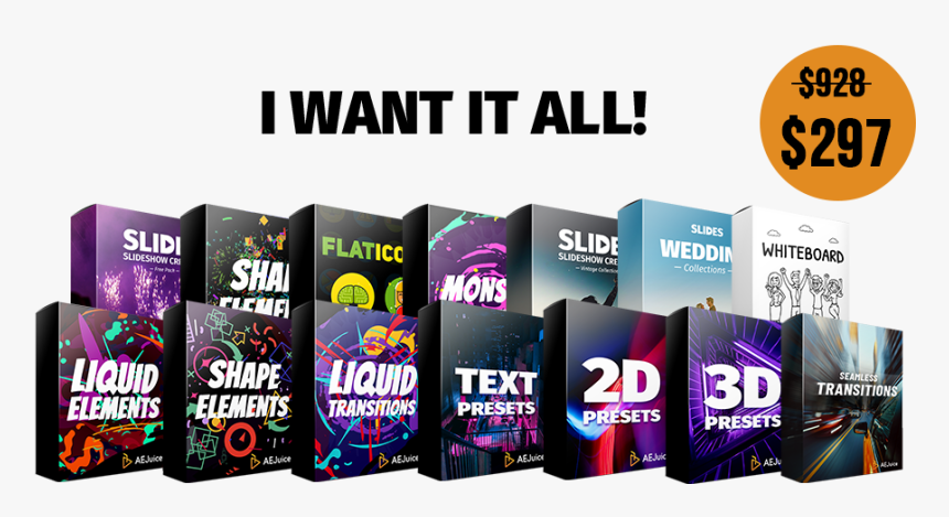 I Want It All Bundle - Free Packs Complete Ae Juice, HD Png Download, Free Download