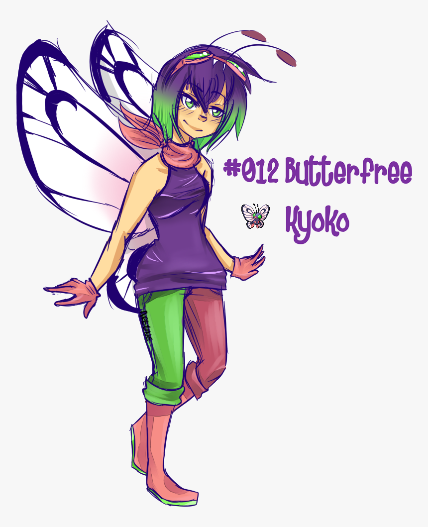 Shiny Butterfree Gijinka - Cartoon, HD Png Download, Free Download