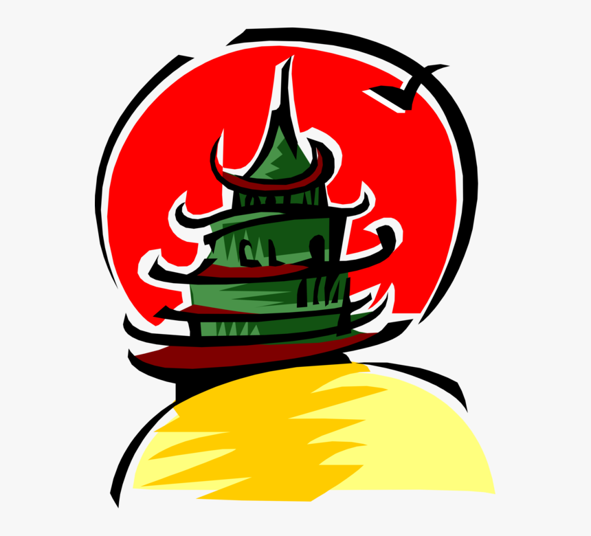 Vector Illustration Of Chinese Pagoda Temple Or Sacred, HD Png Download, Free Download