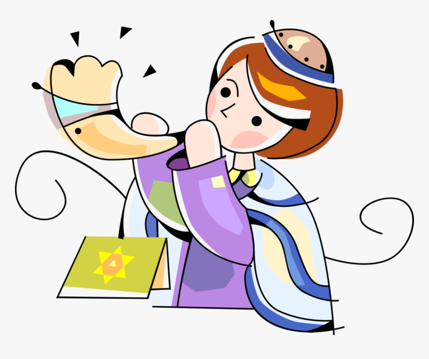 Shofar Vector Rosh Hashanah - Cartoon Girl Blowing Shofar, HD Png Download, Free Download