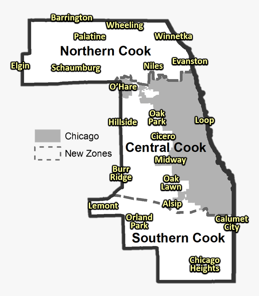 New Forecast Zone Configuration For Cook County - Map, HD Png Download, Free Download