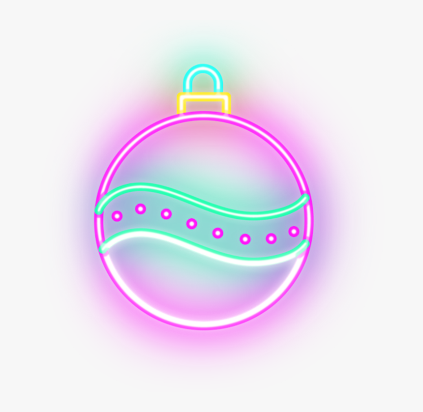 #navidad #christmas #esfera #green #verde #pink #rosa - Neon Christmas Png, Transparent Png, Free Download