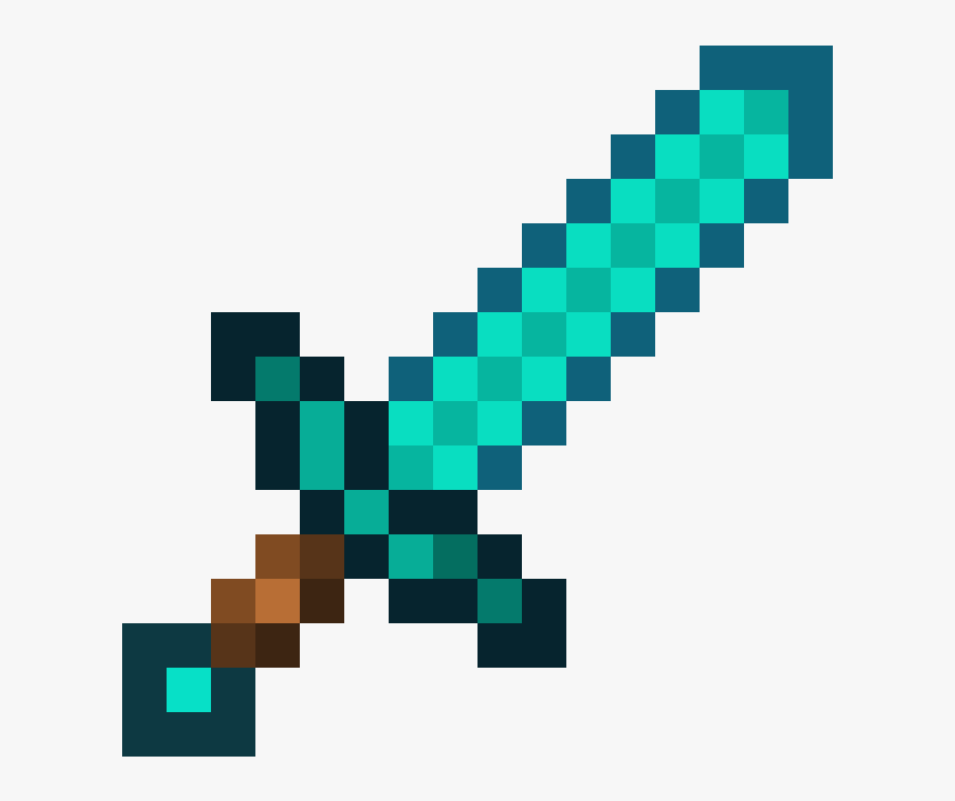 Minecraft Stone Sword Pixel Art , Png Download - Minecraft Diamond Sword Enchanted Png, Transparent Png, Free Download