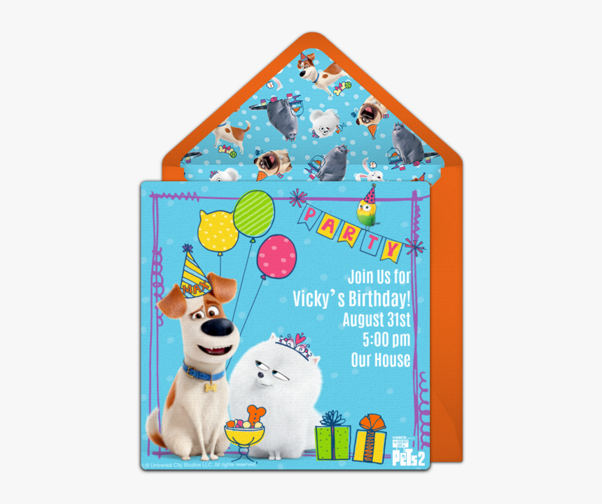 Secret Life Of Pets Birthday Invitations, HD Png Download, Free Download