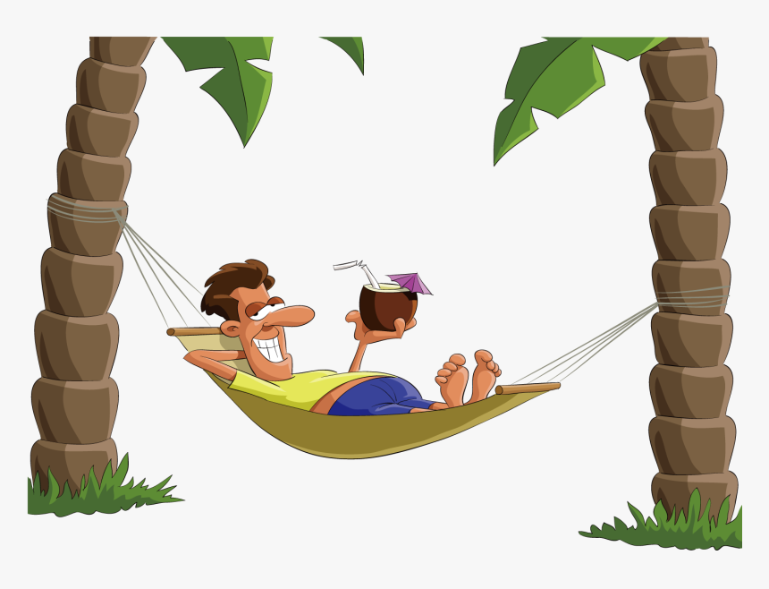 Lying On Top Of The Hammock Man 1500*1500 Transprent - Man In Hammock Cartoon, HD Png Download, Free Download