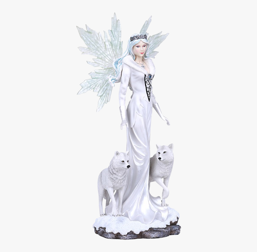 Winter Queen Fairy With Wolves Statue - Figurine, HD Png Download, Free Download