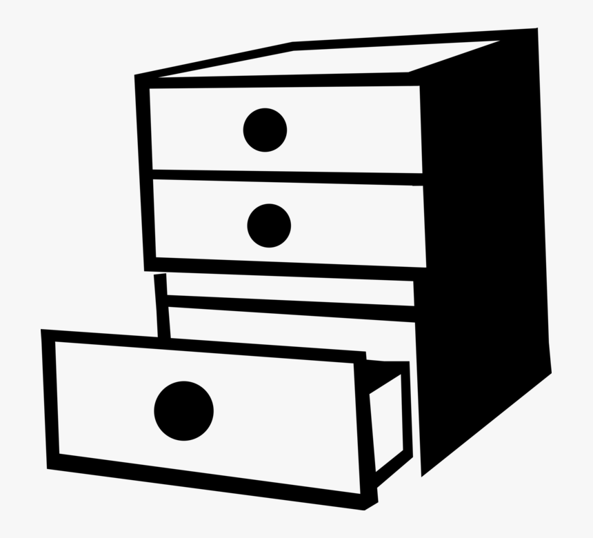Chest Of Drawers Vector Image Illustration Furniture - Drawers Clipart Black And White, HD Png Download, Free Download