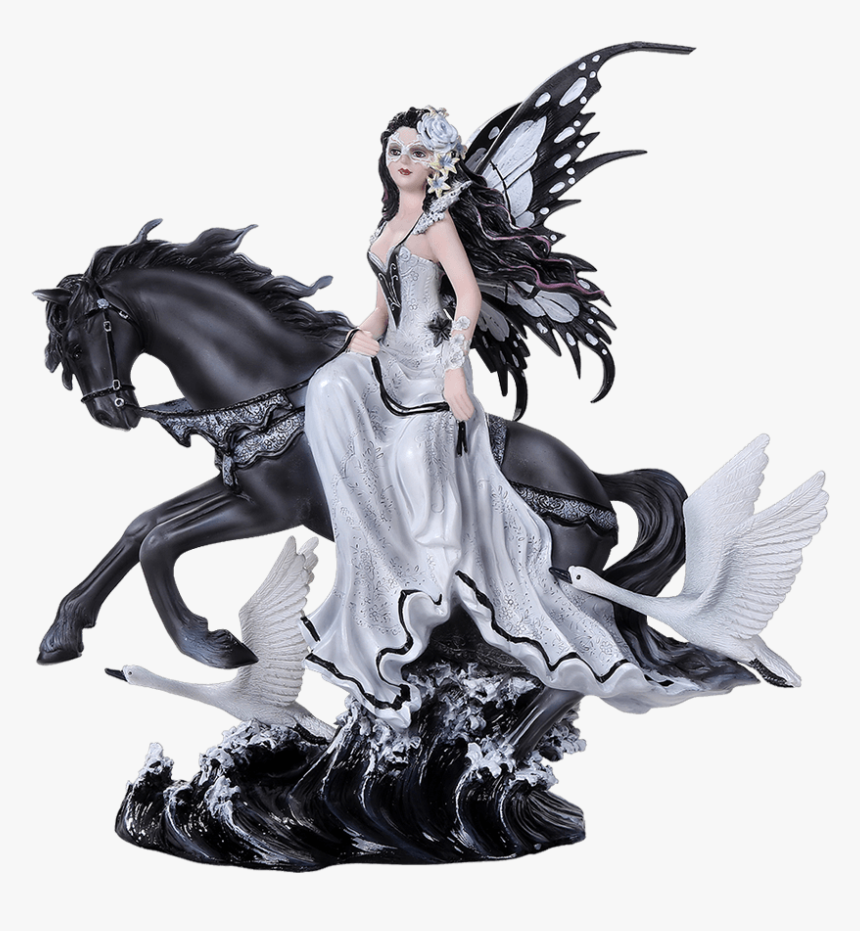 Swan Fairy With Horse Statue - Fairy Riding A Horse, HD Png Download, Free Download