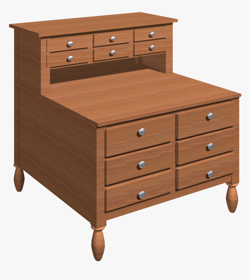 Dresser 3d View , Png Download - Chest Of Drawers, Transparent Png, Free Download