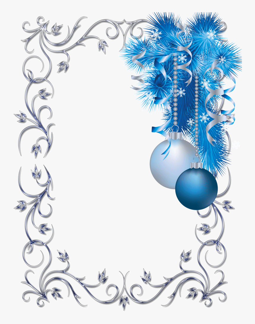 Christmas Frame Png Blue Clipart , Png Download - Blue Christmas Border Clipart, Transparent Png, Free Download