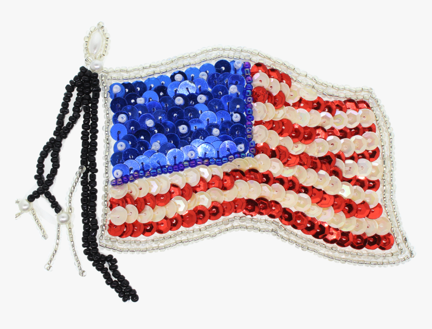 American Flag Beaded & Sequin Applique - Needlework, HD Png Download, Free Download