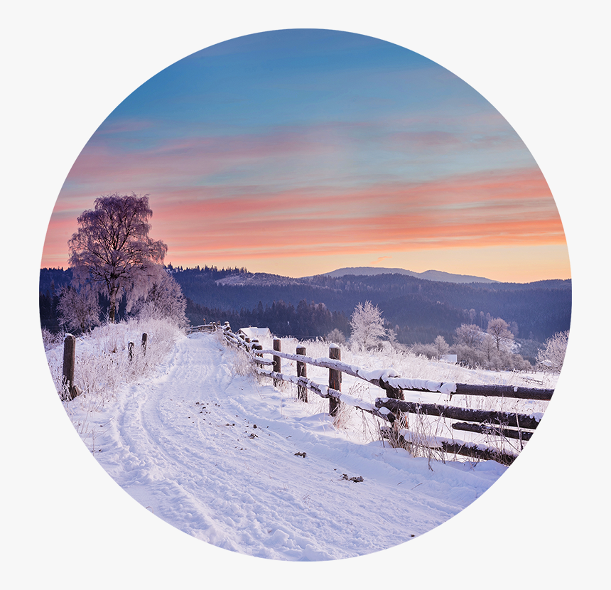 Sunset Snow Scene, HD Png Download, Free Download
