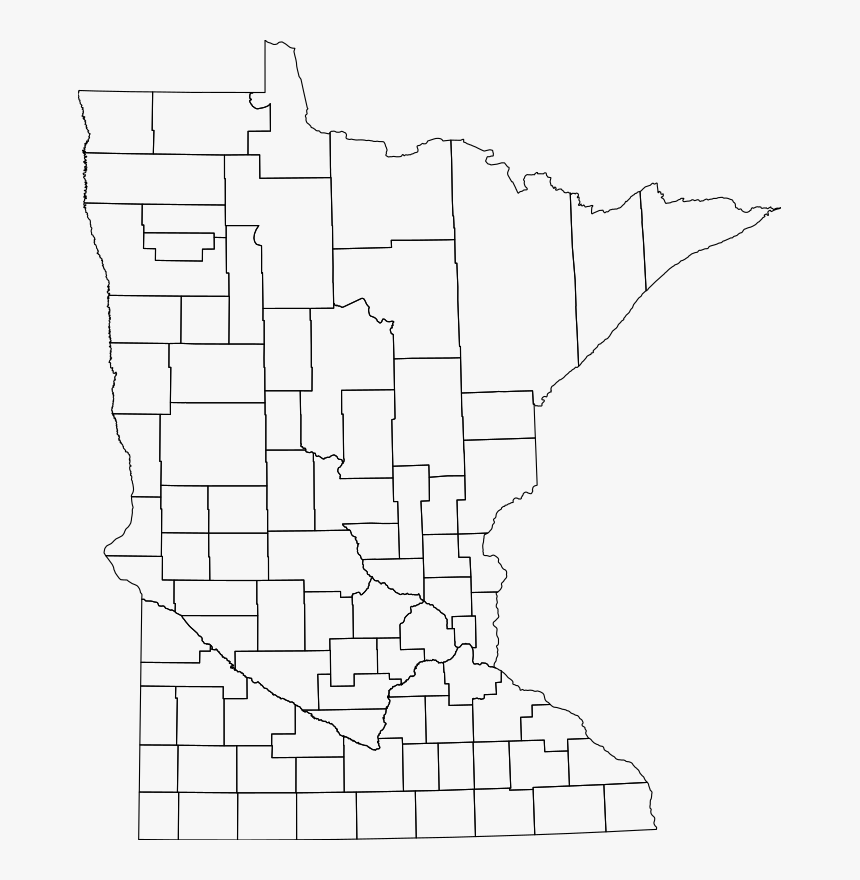 Minnesota Drawing Outline - Blank Minnesota County Map, HD Png Download, Free Download