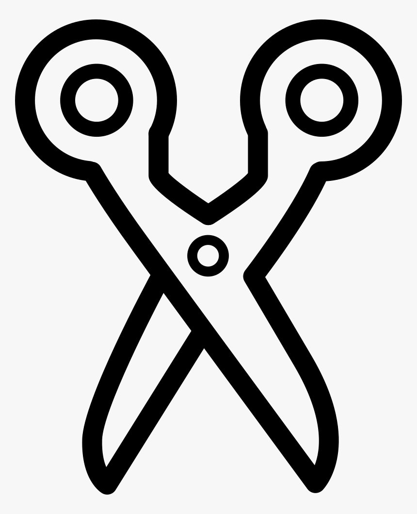 Scissors Outline Pointing Down - Scissors Icon Outline, HD Png Download, Free Download