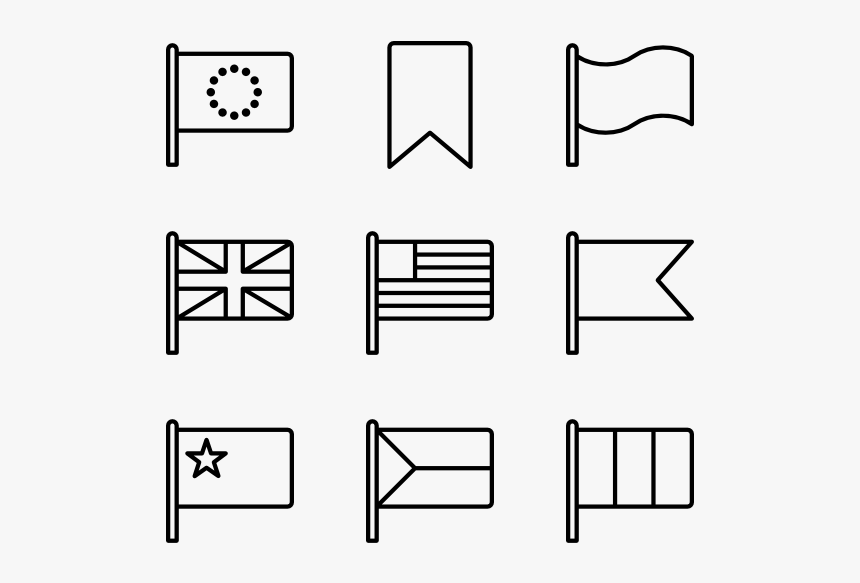 Flags Clipart Outline - Flag Icon B&w, HD Png Download, Free Download