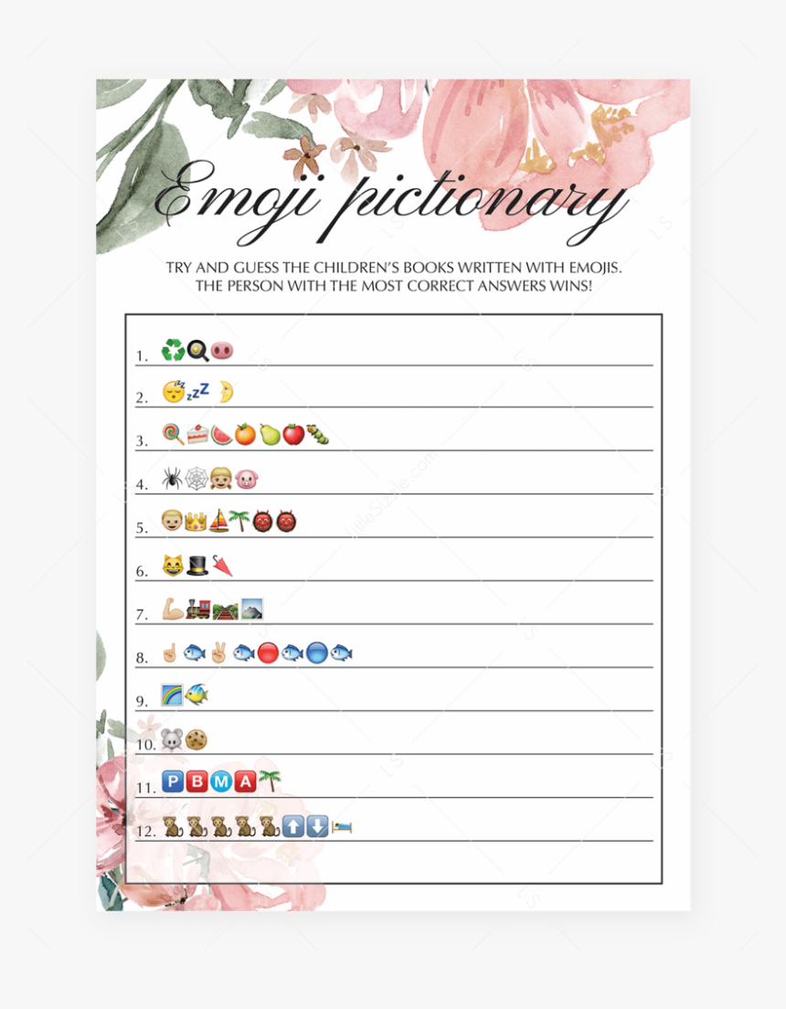 Gender Neutral Emoji Pictionary Baby Shower Game By - Free Printable Baby Shower Emoji Game, HD Png Download, Free Download