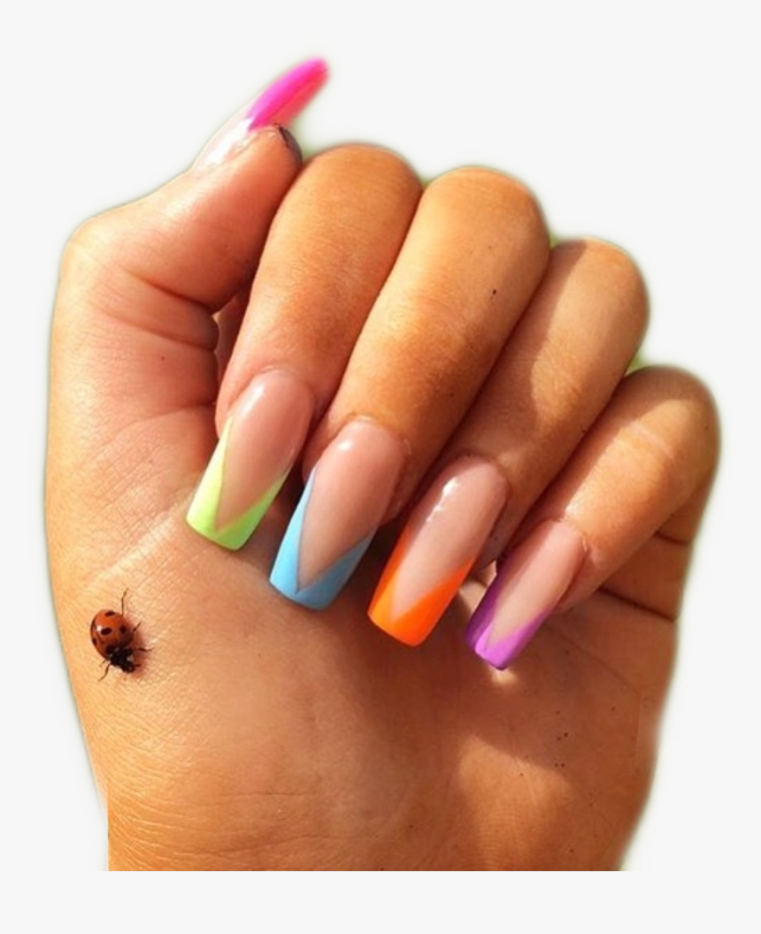 #nails #rainbow #ladybug #pngs #sticker #png - Nail Polish, Transparent Png, Free Download