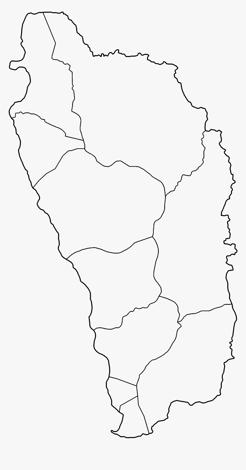 Dominica Parishes Blank - Map Of Dominica Outline, HD Png Download, Free Download