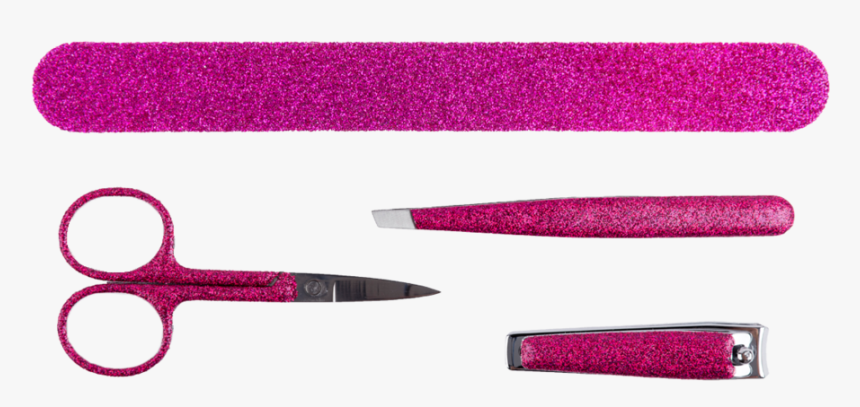 Pink Glitter Manicure Set Of Nail File, Tweezer, Pair - Nail File Transparent Background, HD Png Download, Free Download