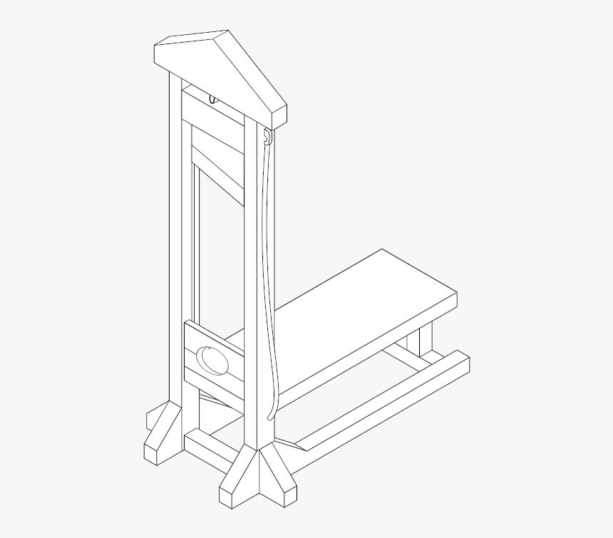 Line Isomeric Drawing Of A Guillotine - T-shirt, HD Png Download, Free Download