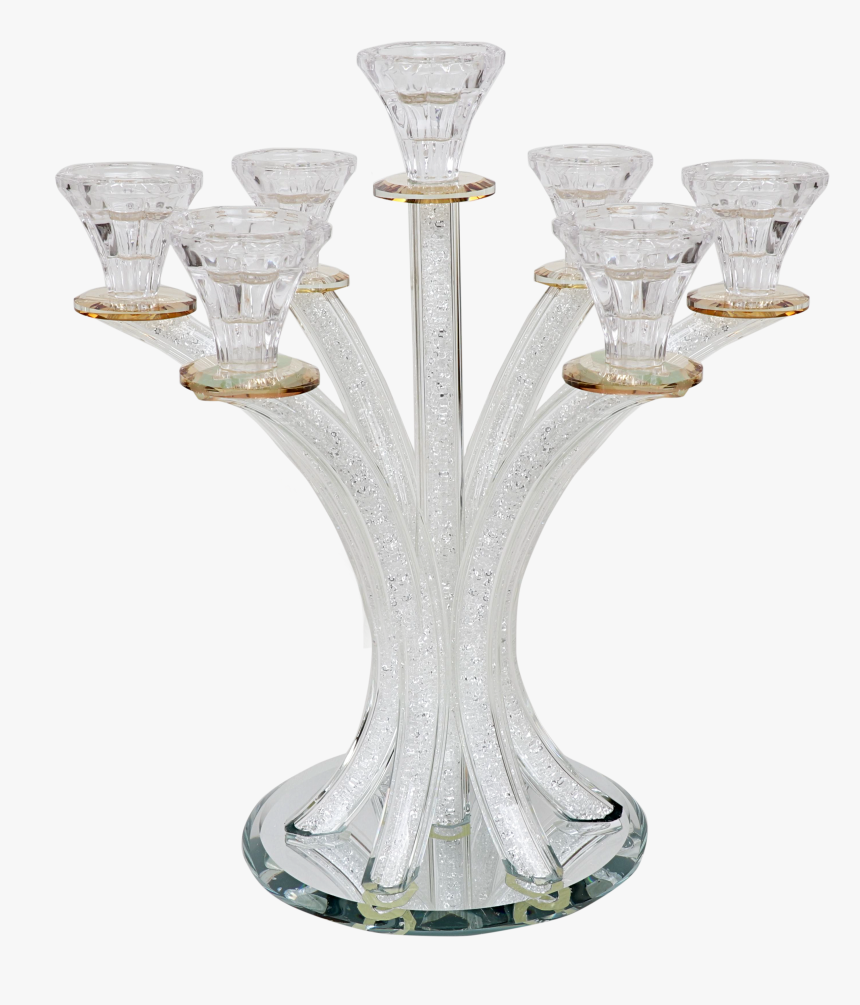 Crystal Candelabra With Broken Glass With Gold 5 Branch - Stemware, HD Png Download, Free Download