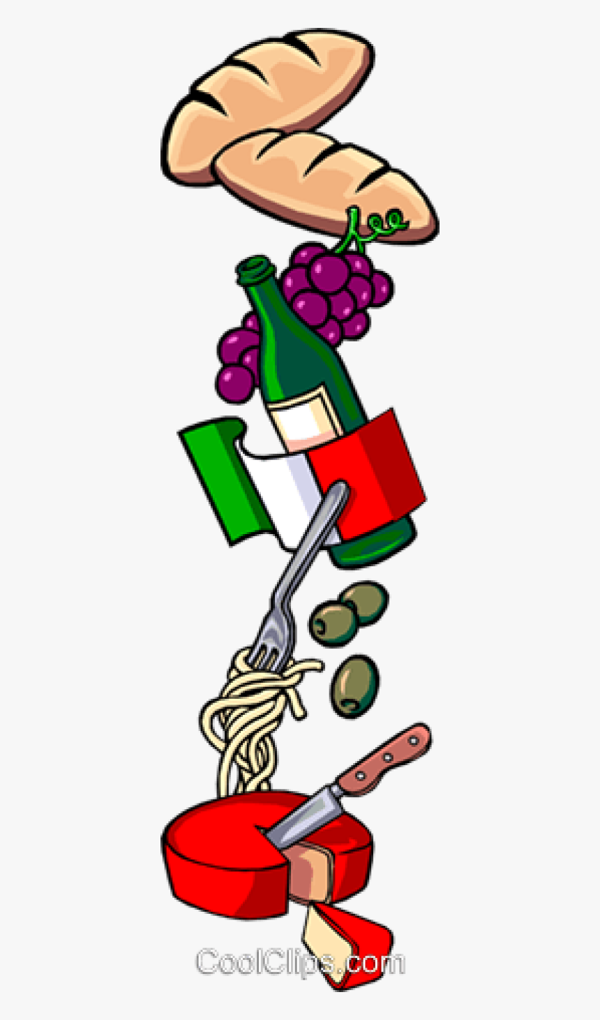 Download Free Png Orange Cat Cartoon Transparent Png - Italian Wine And Food Clipart, Png Download, Free Download