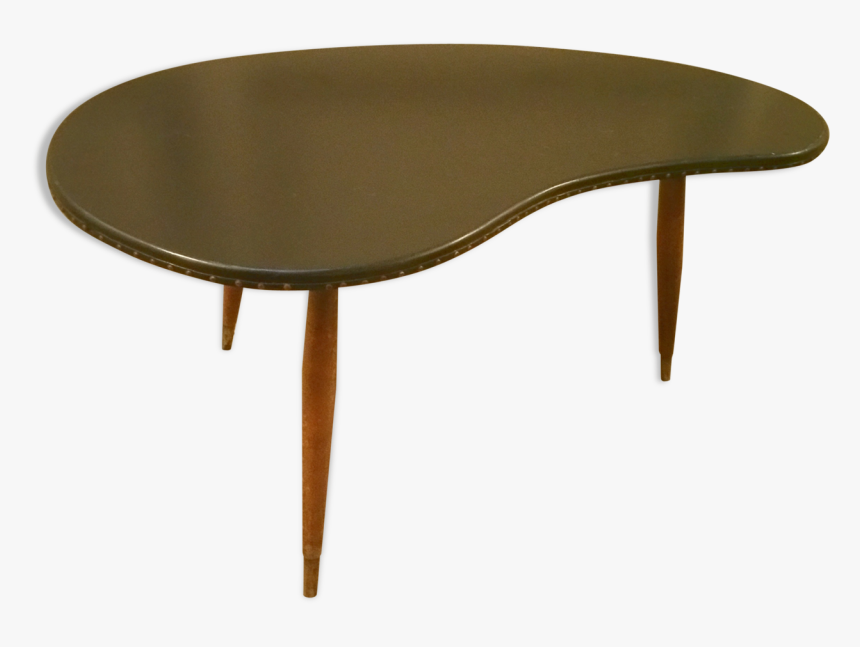 Table Low Tripod 50/60s Black Skai Kidney Shape - Coffee Table, HD Png Download, Free Download