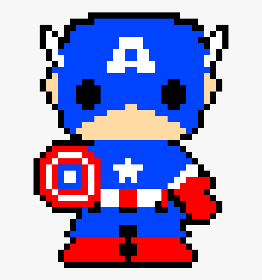 Pixel Art Capitaine America, HD Png Download, Free Download