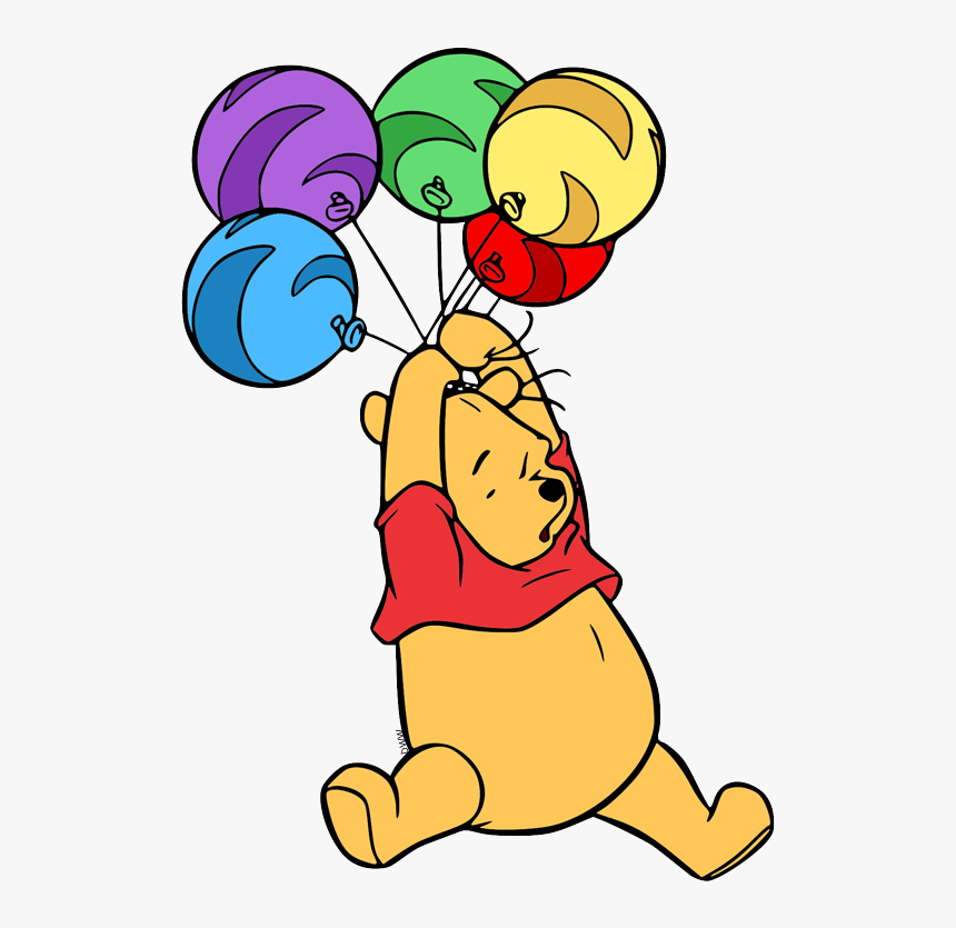 Yellow Balloon Disney Clipart Banner Royalty Free Download - Winnie The Pooh Playing Balloon, HD Png Download, Free Download