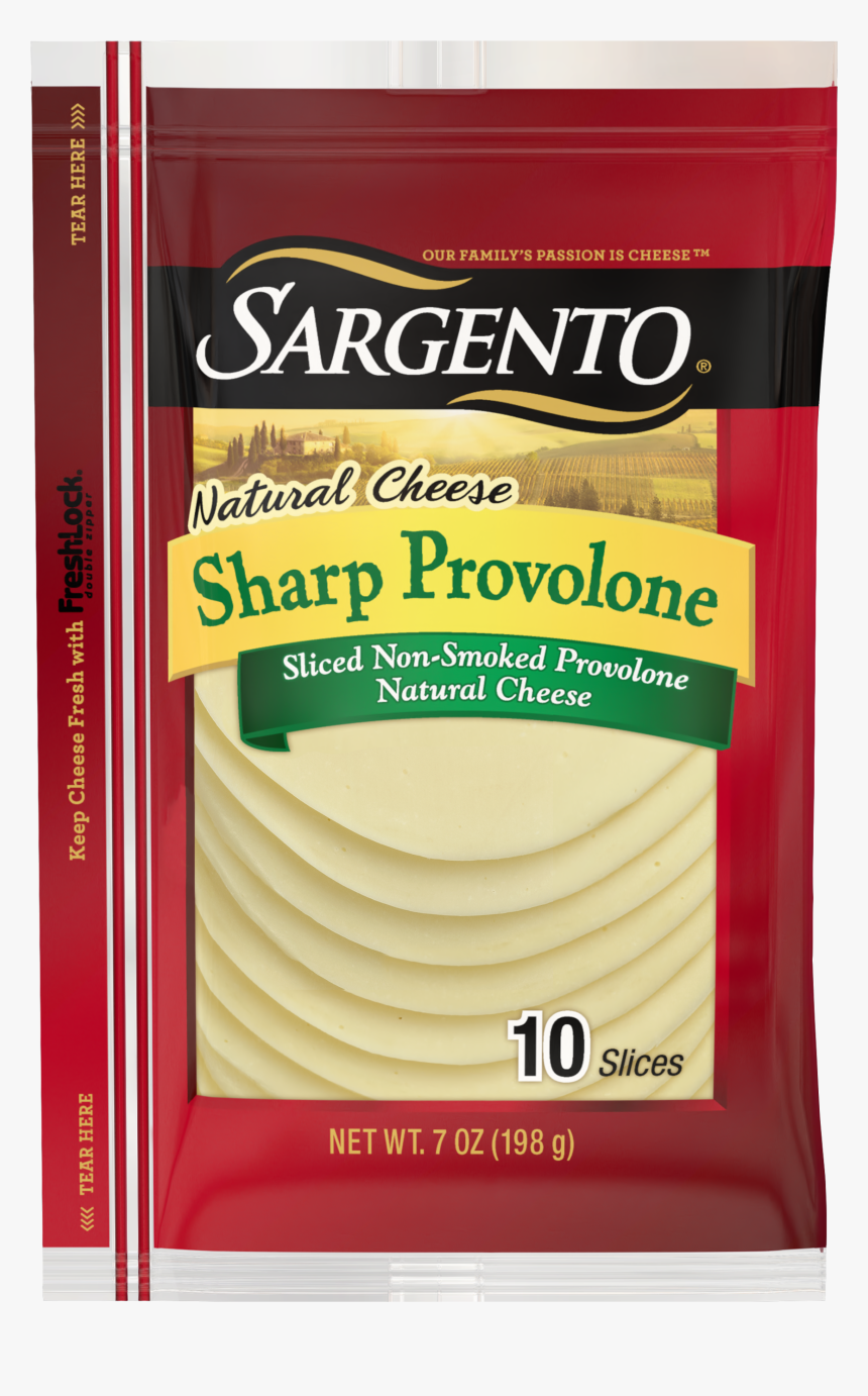 Sargento® Sliced Sharp Non Smoked Provolone Natural - Sargento Garlic And Herb Jack Cheese, HD Png Download, Free Download