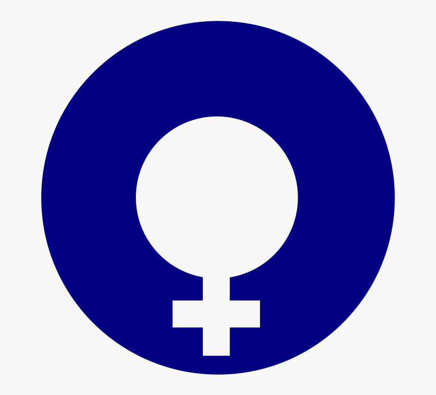 Female Gender Symbol Filled In A Circle - Blue Circle Png, Transparent Png, Free Download