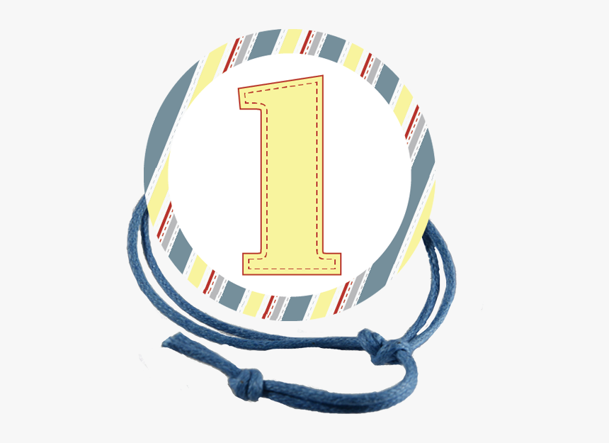 1st Birthday Yellow Stripes Napkin Knot - Circle, HD Png Download, Free Download