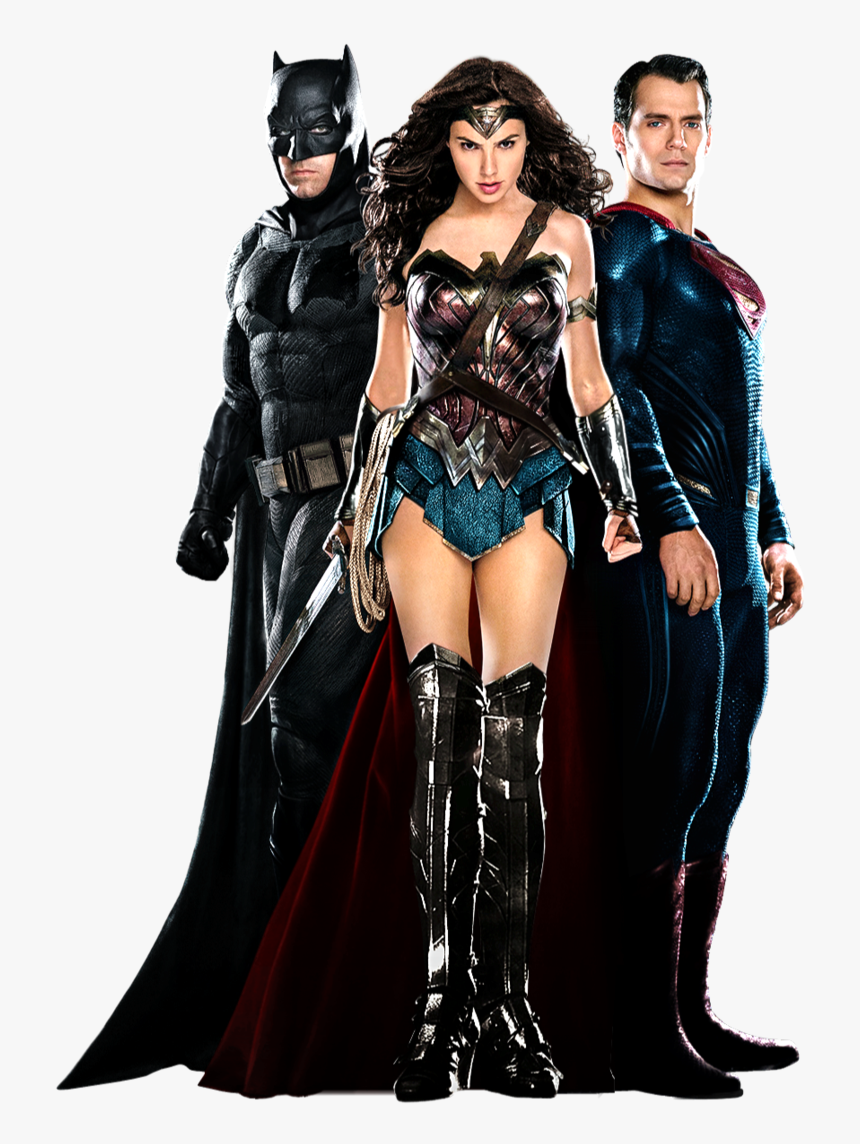 Massive Batman Skinny Wonder Woman Massive Superman - Batman Superman Wonder Woman And Spiderman, HD Png Download, Free Download