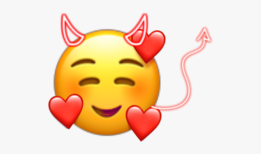#devil #emoji #heart #red #devilemoji #evil / Do Not - Smiling Face With Three Hearts Emoji, HD Png Download, Free Download