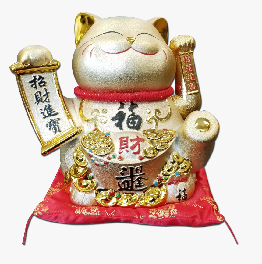 Maneki Neko Lucky Cat Decoration Fortune Cat- With - Figurine, HD Png Download, Free Download