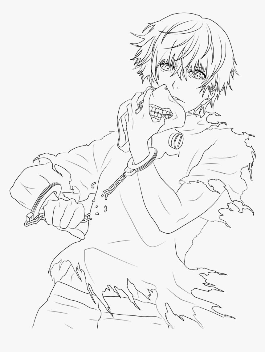 Revealing Tokyo Ghoul Coloring Pages Drawing At Getdrawings - Kaneki Lineart Tokyo Ghoul, HD Png Download, Free Download