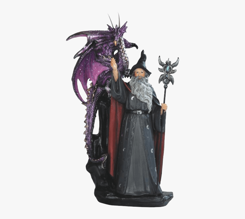 Dark Wizard And Dragon Statue - Wizard Medieval, HD Png Download, Free Download