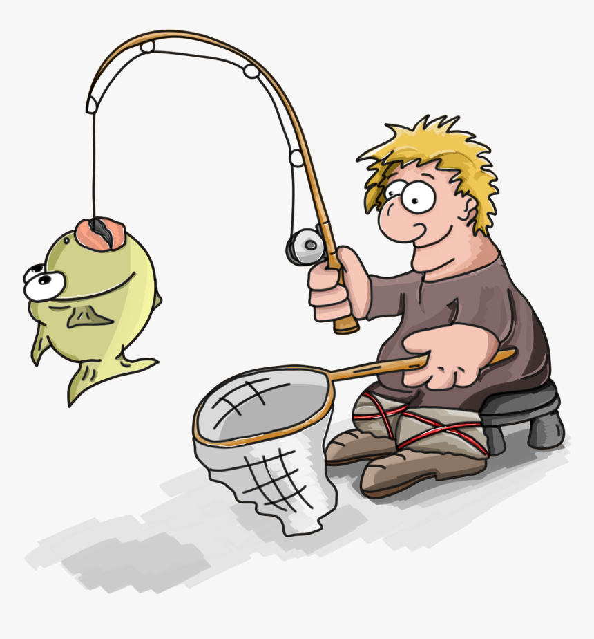 Fisherman Caught Fish Free Photo - Fisherman Cartoon Transparent Background, HD Png Download, Free Download